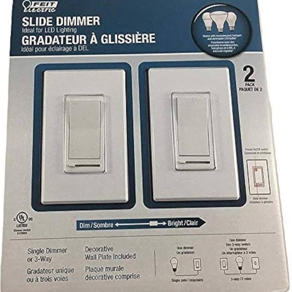 Feit Slide Dimmer Switch Ideal for LED Lighting (2 pack) - Picture 2 of 4
